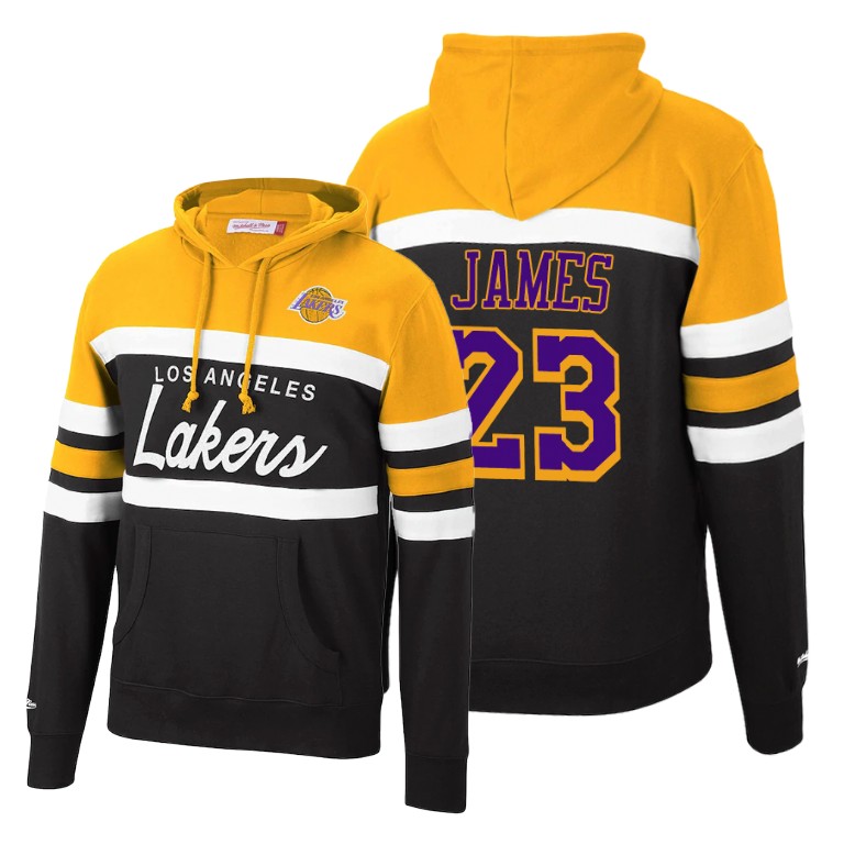 Men's Los Angeles Lakers LeBron James #23 NBA Pullover HWC 2020 New Fall Edition Whole New Game Gold Black Basketball Hoodie JAL0583HW